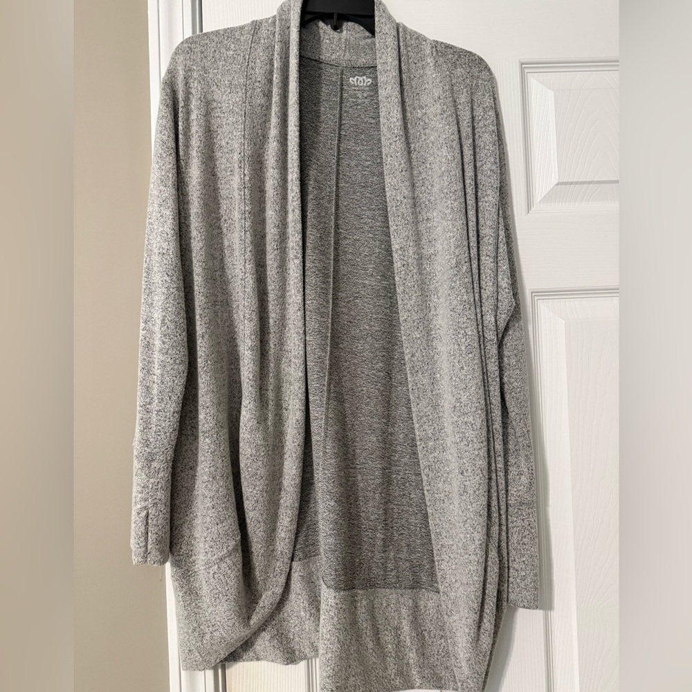 Maurices Light Gray Open Front Athletic Cardigan